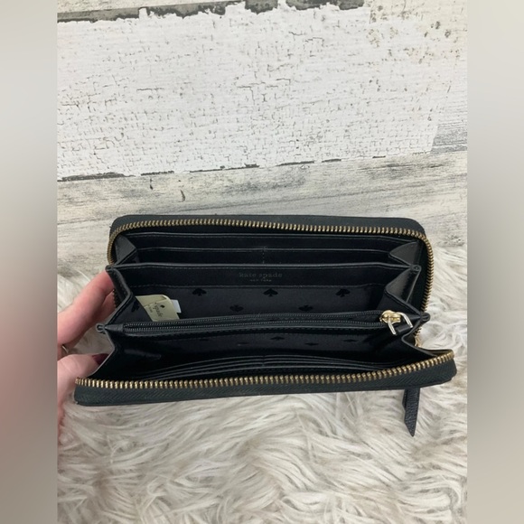 New Kate Spade Black Zip-around Continental Wallet - Picture 2 of 2